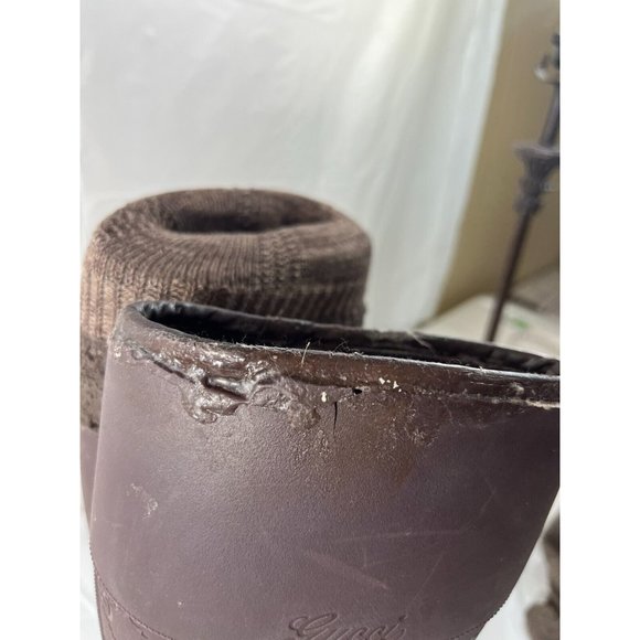 Authentic Gucci Vintage GG Monogram Rain Boots Brown Size 6 - Picture 4 of 16